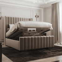 Hamilton Winged Bed Frame, Winged Bed, Chesterfield Bed, Upholstered Bed, Fabric Bed, Wingback Bed, New Bed