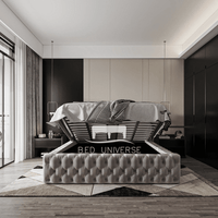 Mirage Chesterfield Round Winged Ambassador Bed Frame, Round thick winged bed, chesterfield bed, upholstered bed, new bed.