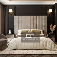 Nero Wide Panel Headboard Bed Frame | Bed Universe