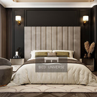 Nero Wide Panel Headboard Bed Frame | Bed Universe