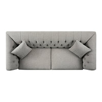 Ashby Chesterfield Large 3-Seater Sofa, Mist Grey Chenille