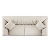 Ashby Chesterfield Large 3-Seater Sofa, Oatmeal Chenille