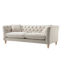 Ashby Chesterfield Large 3-Seater Sofa, Oatmeal Chenille