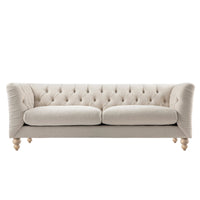 Ashby Chesterfield Large 3-Seater Sofa, Oatmeal Chenille