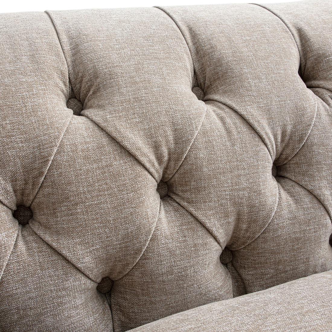 Ashby Chesterfield Large 3-Seater Sofa, Taupe Chenille
