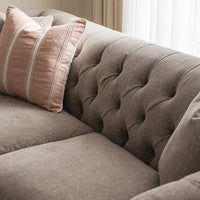 Ashby Chesterfield Large 3-Seater Sofa, Taupe Chenille