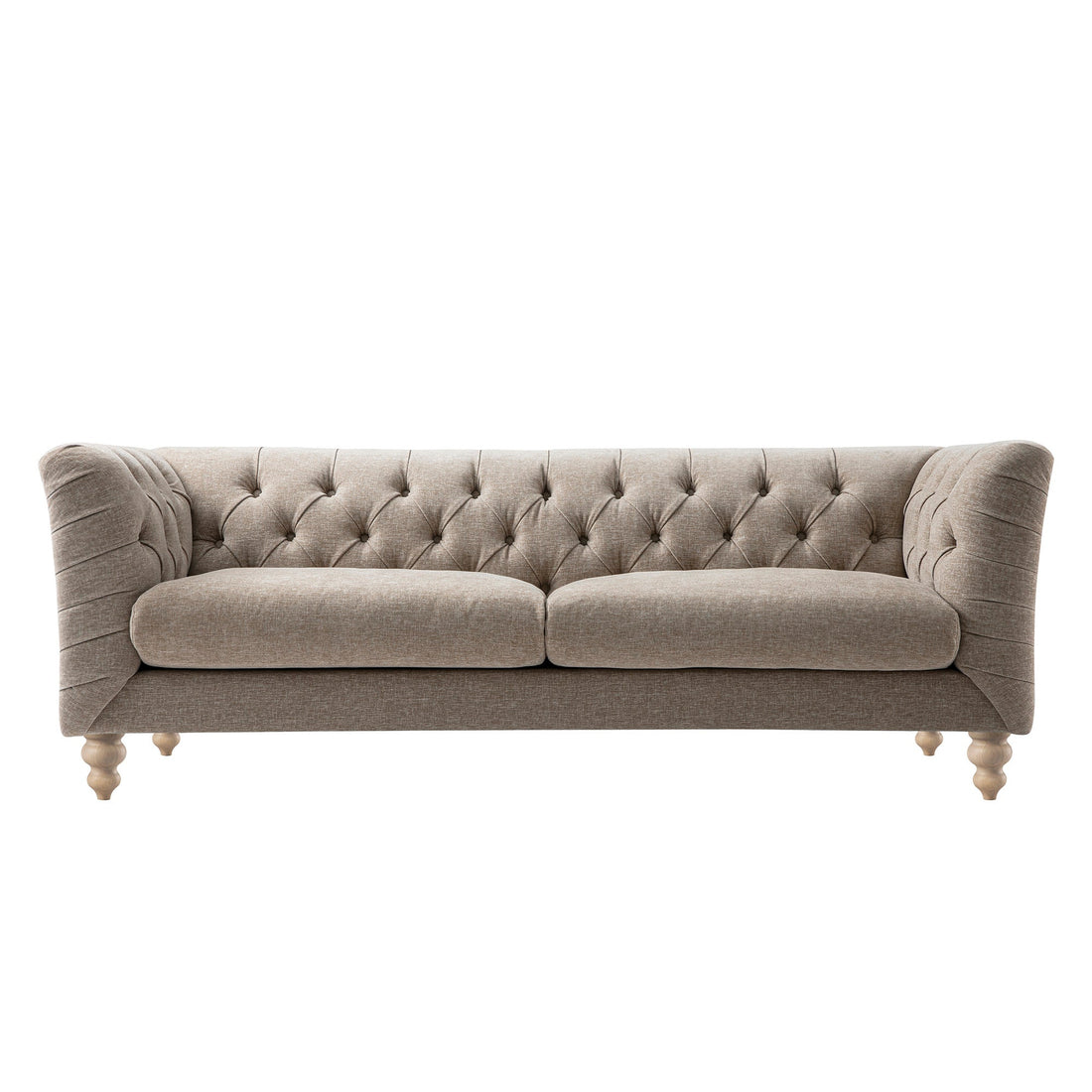 Ashby Chesterfield Large 3-Seater Sofa, Taupe Chenille