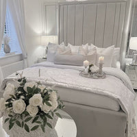 Bellagio Panel Strip Line Fabric Bed | Bed Universe