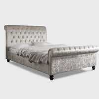 Cremio Chesterfield Sleigh Scroll Bed Frame