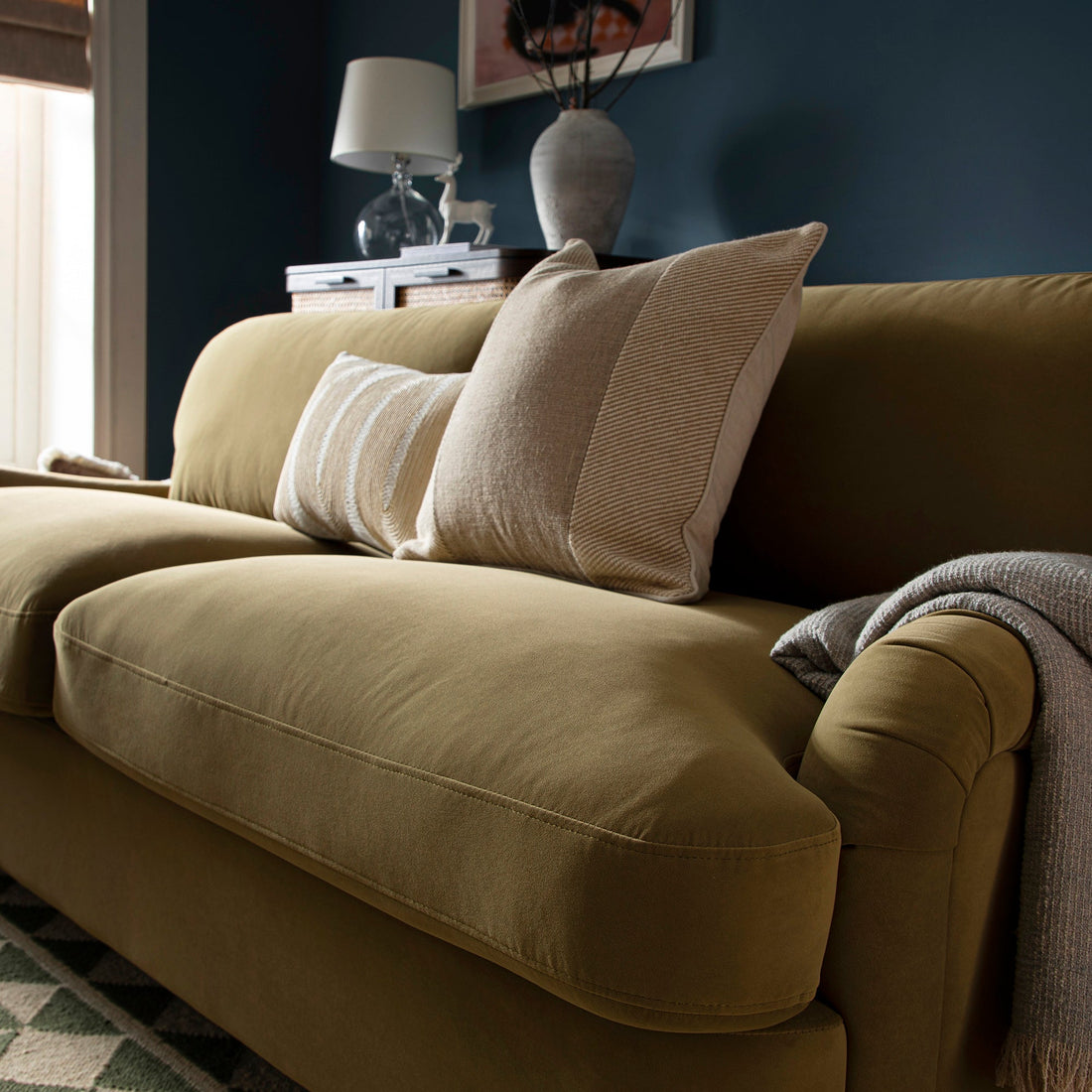 Daphnis Fudge Velvet Sofa Bed Large 3-Seater