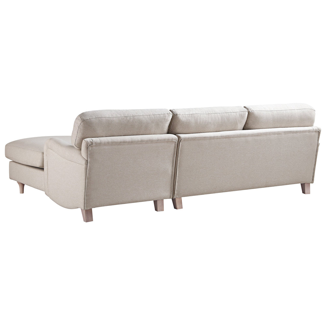 Daphnis Oatmeal Fabric Sofa, Grande Chaise Sofa Right Hand Facing