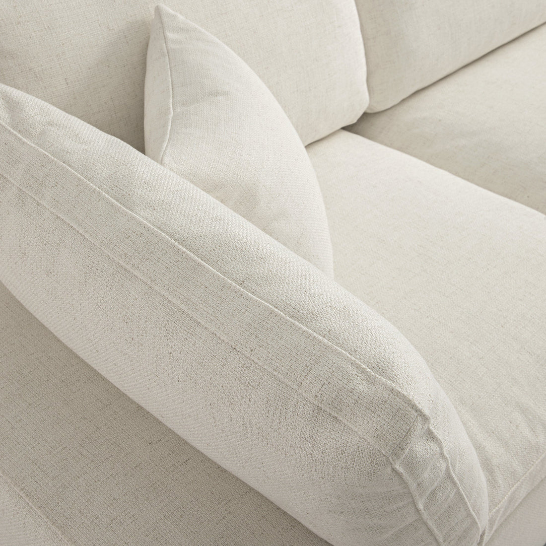 Lutyens Beige Linen Blend Modular Sofa 3-Piece Chaise