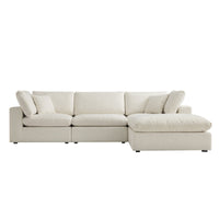 Lutyens Beige Linen Blend Modular Sofa 3-Piece Chaise
