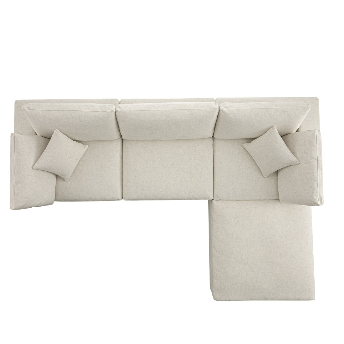 Lutyens Beige Linen Blend Modular Sofa 3-Piece Chaise