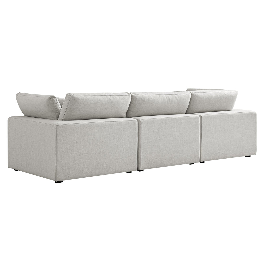 Lutyens Light Grey Linen Blend Modular Sofa, 3-Piece