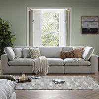 Lutyens Light Grey Linen Blend Modular Sofa, 3-Piece