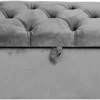 Felisa Blue Plush Fabric Wing back Bed Frame