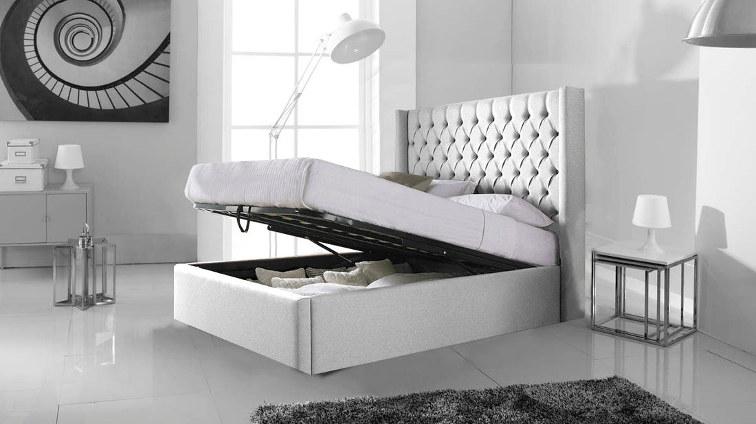 Julius Silver Naple Ottoman Storage Bed