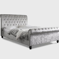 Silver lining Chesterfield Sleigh Scroll Bed Frame