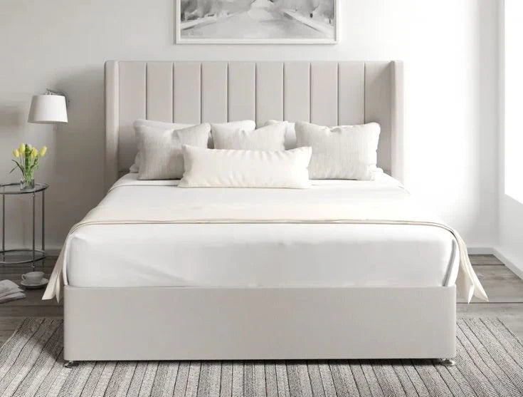 Penelope Winged Upholstered Storage Divan Bed