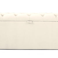 Colorado Soft Cream Naple Chesterfield Sleigh Scroll Bed Frame