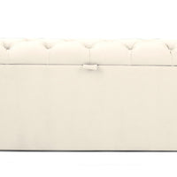 Colorado Soft Cream Naple Chesterfield Sleigh Scroll Bed Frame