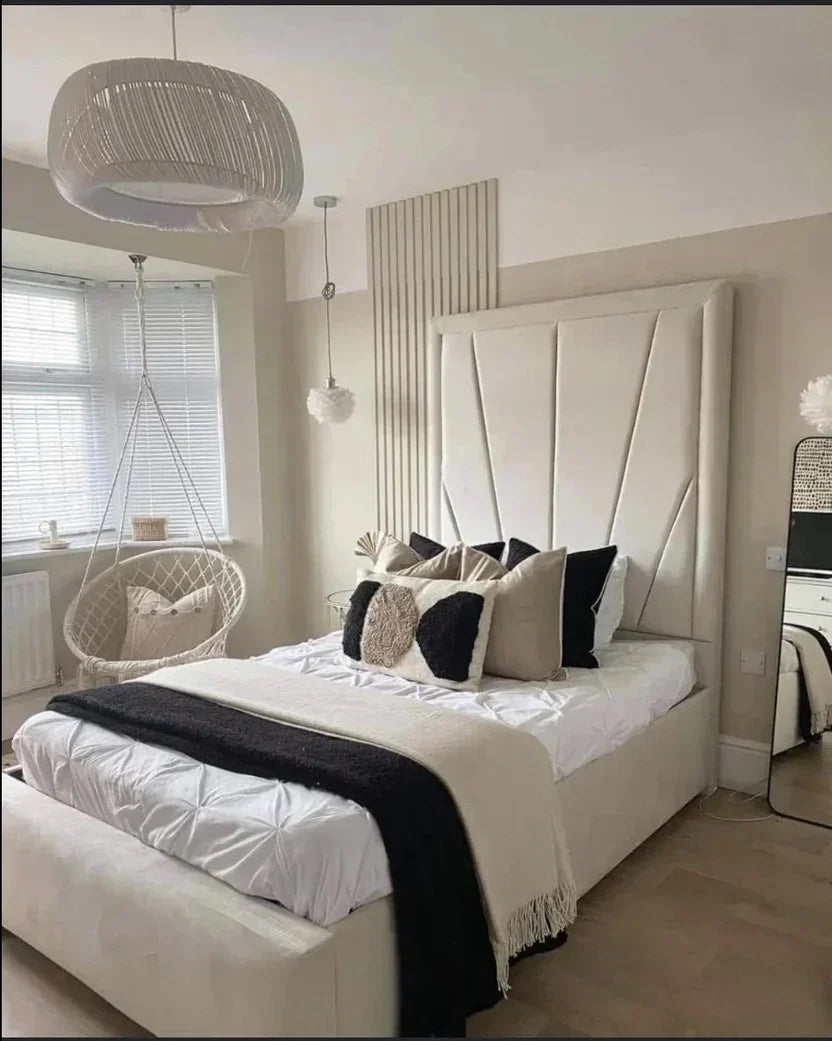 Bumper Designer Luxury Bed With Optional Ottoman Gas Lift Storage