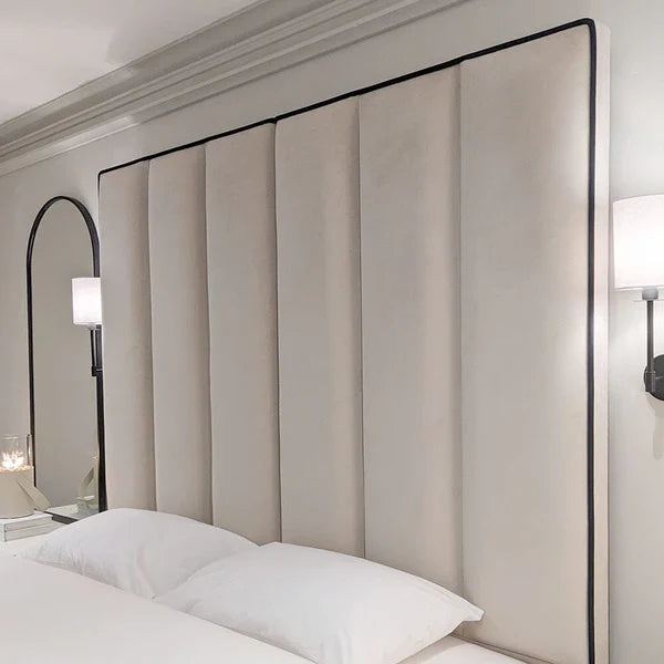 Adriana Tall Headboard Piped Bed Frame