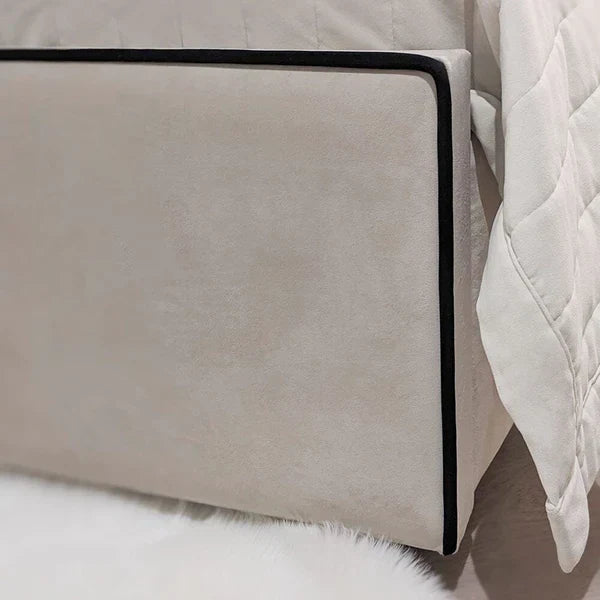 Adriana Tall Headboard Piped Bed Frame