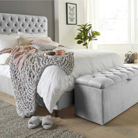 Chesterfield Plush Fabric Nina Sleigh Bed Frame