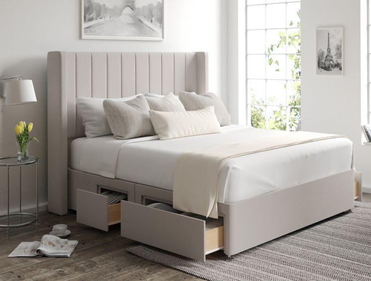 Penelope Winged Upholstered Storage Divan Bed