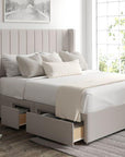 Penelope Winged Upholstered Storage Divan Bed